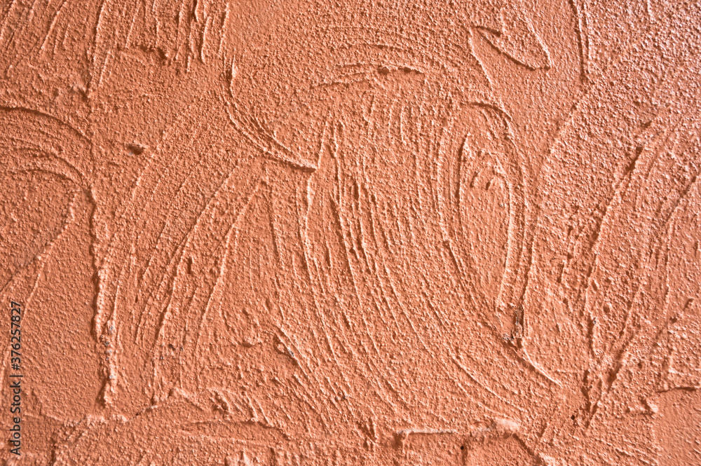 Fototapeta premium Empty cement concrete wall texture free space background.Abstract orange floor.