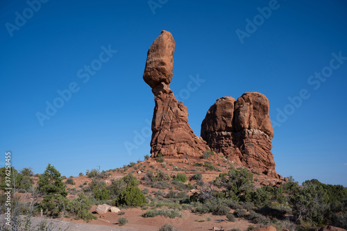 Popular tourist attraction known as Balanced Rock