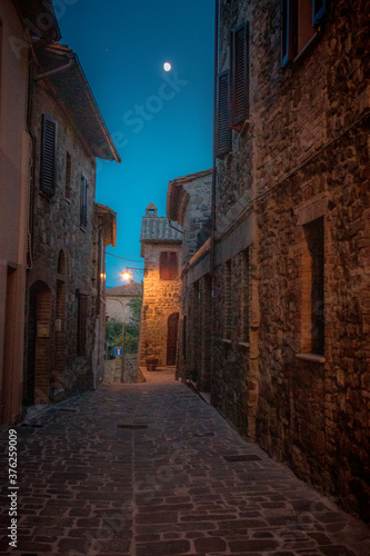 street in the Tuscan village  Italy