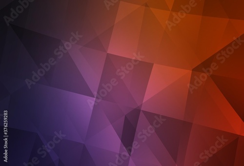 Dark Pink  Red vector polygon abstract layout.