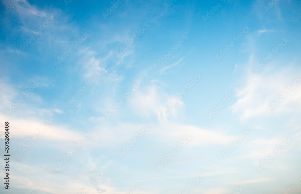 beautiful blue sky with white clouds	
