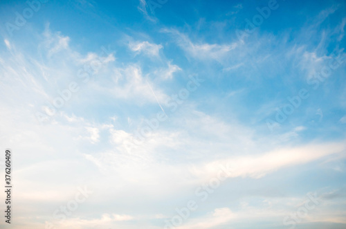 beautiful blue sky with white clouds  