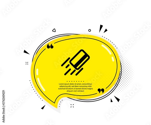 Credit card icon. Quote speech bubble. Payment sign. Finance symbol. Quotation marks. Classic credit card icon. Vector