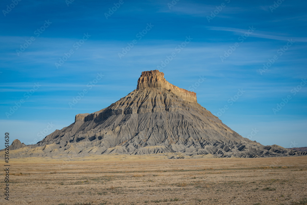 Front view of Factory Butte in Utah