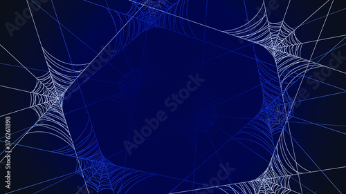 Spider Web On Dark Background Halloween Design Elements Spooky Scary Horror Decor Vector