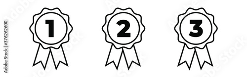 Vector illustration set of award ribbon icon.