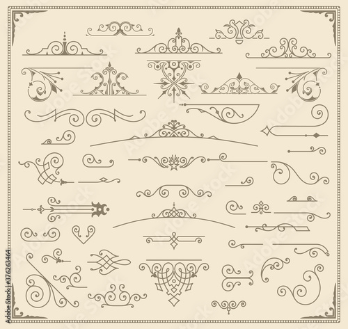 Premium accents. Vintage Ornaments. Design Elements