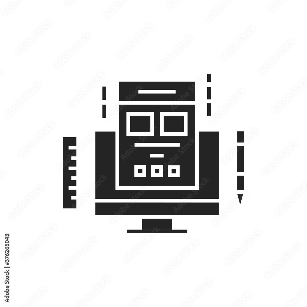 Graphic design courses black glyph icon. Learning basics design, creating images, studying computer programs. E-learning. Graphic design courses black glyph icon. Learning basics design, creating images, studying computer programs. E-learning.