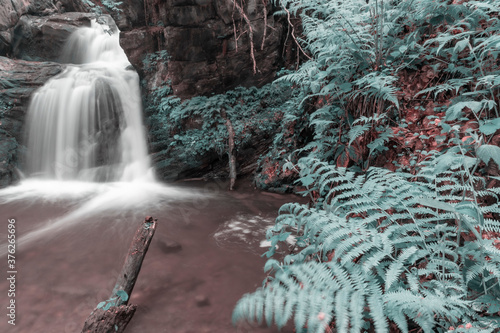 Resov waterfalls on the river Huntava in Nizky Jesenik, Northern Moravia, Czech Republic photo