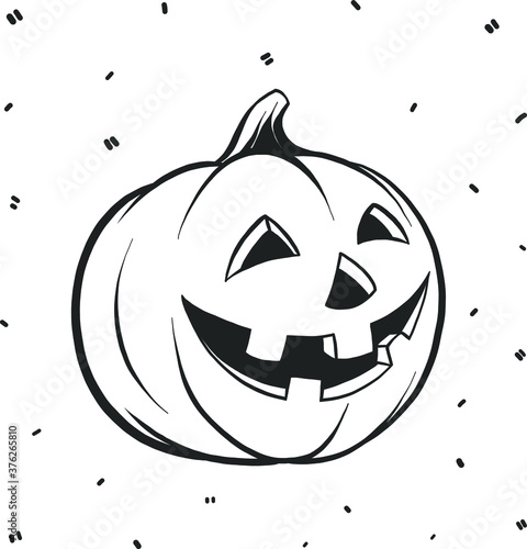 Vector halloween clipart pumpkin. Illustration for seasonal design, textile, decoration kids playroom or greeting card. Isolated sketch object. Flat vector illustration