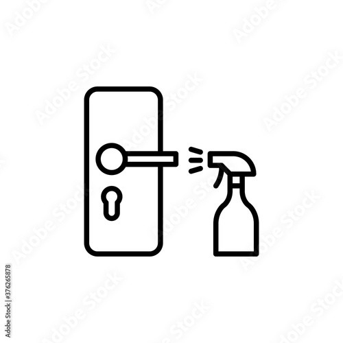 Disinfection door handle icon. Sanitizing symbol modern, simple, vector, icon for website design, mobile app, ui. Vector Illustration
