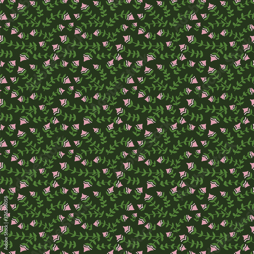 Precious Roses seamless pattern dark green and pink