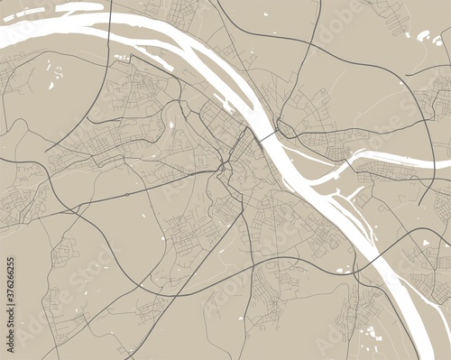 Fotografie Vector map of Mainz. Street map art poster illustration.