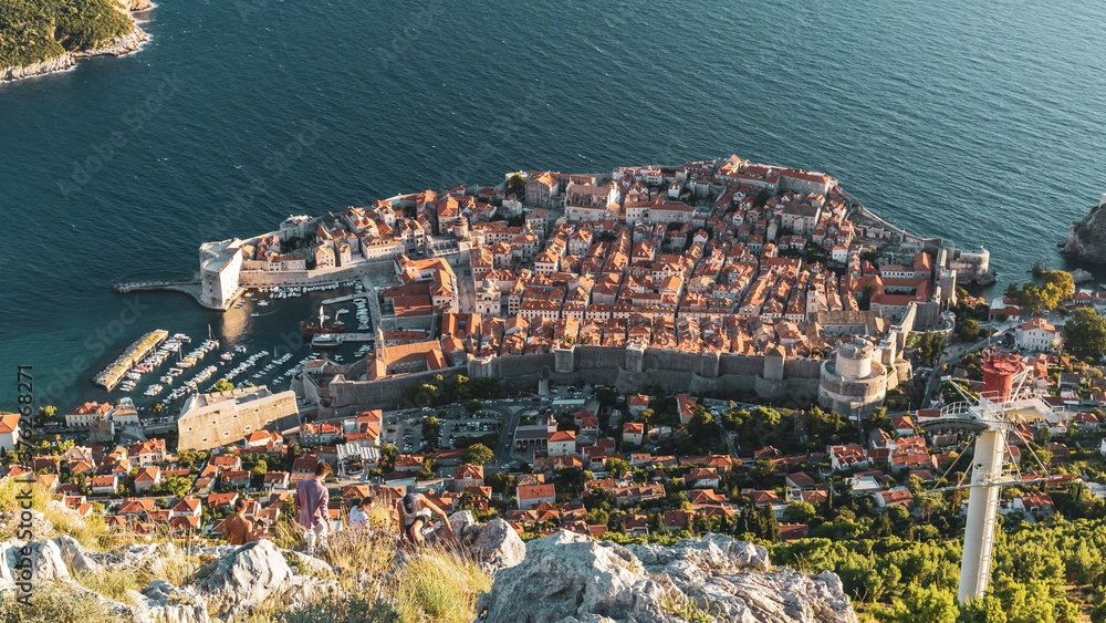 Obraz premium Aerial view on Dubrovnik old town