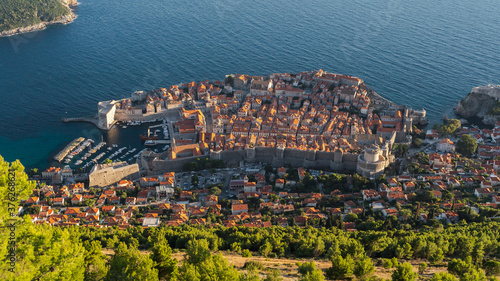 Aerial view on Dubrovnik old town