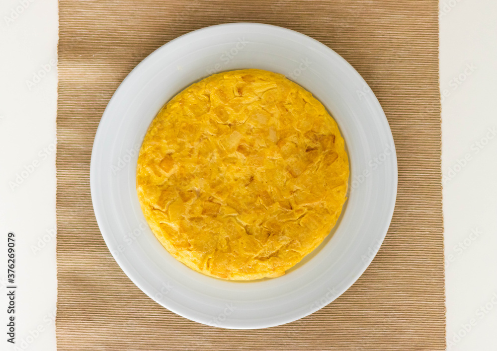 Homemade spanish omelette on the table Homemade spanish omelette on the table