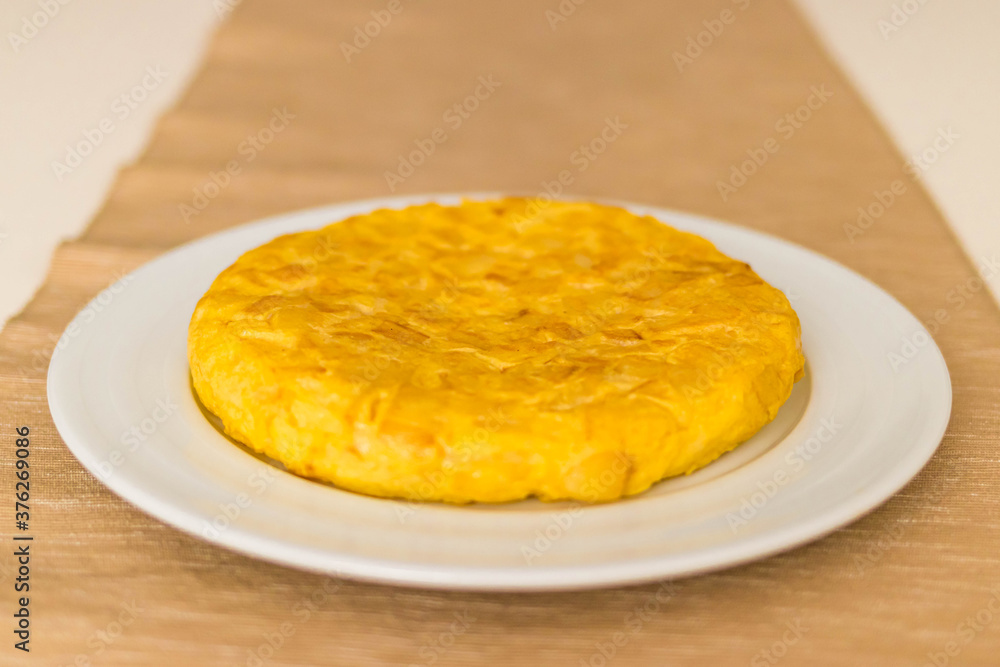 Homemade spanish omelette on the table