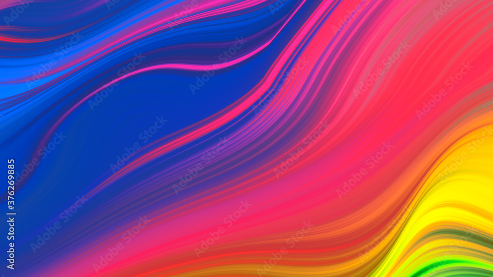 Fototapeta premium Abstract pink yellow gradient wave background. Neon light curved lines and geometric shape with colorful graphic design.