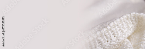 White textile and texture background. Fabric macro photography, cloth pattern. Copy space.