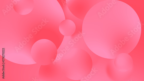 Abstract pink balls geometric gradient color background.For graphic design. 3d render illustration.