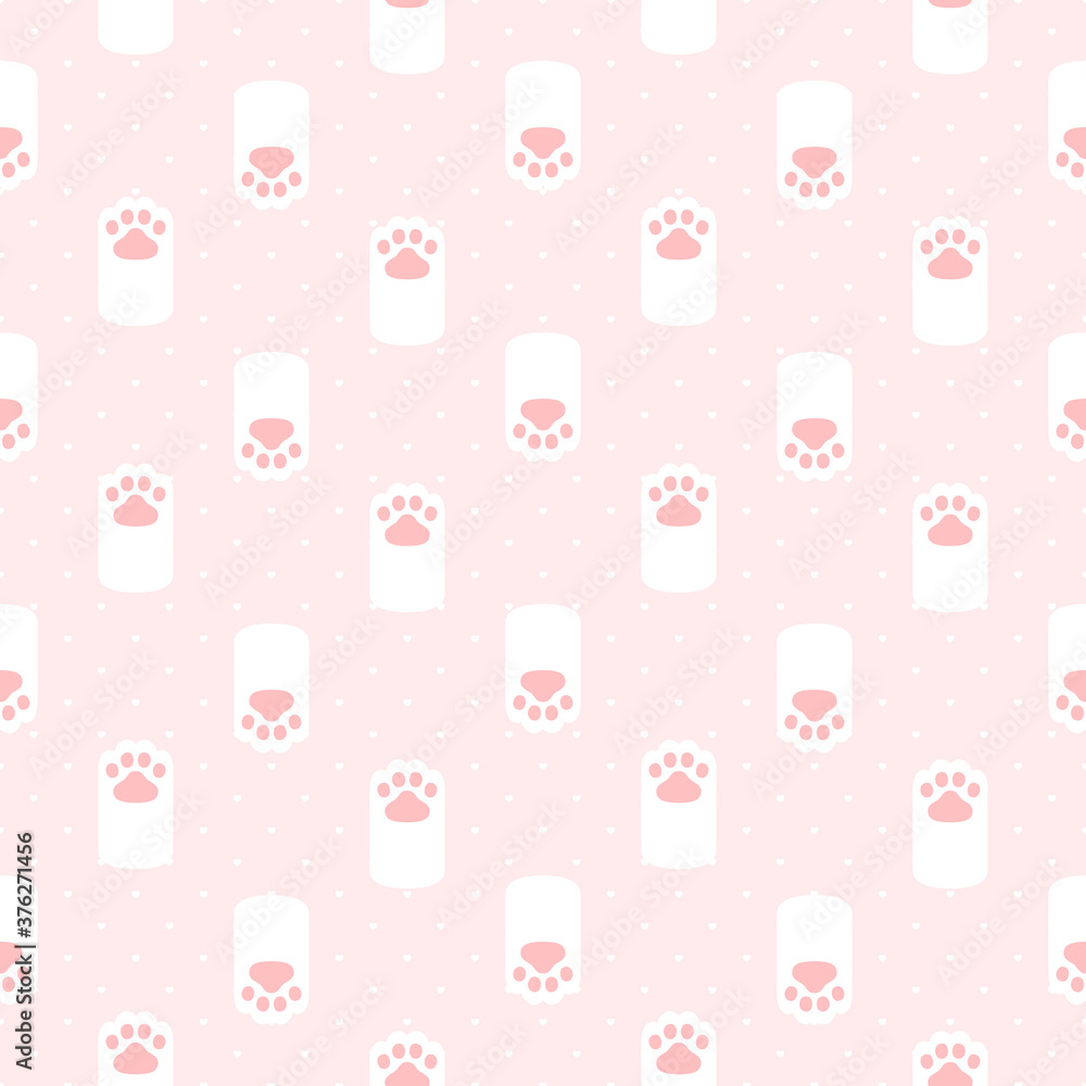 Cat paw footprint seamless pattern background Cat paw footprint seamless pattern background