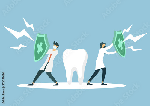 Vector dental insurance concept in flat style.