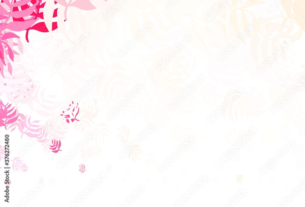 Light Red vector natural artwork with leaves. Light Red vector natural artwork with leaves.