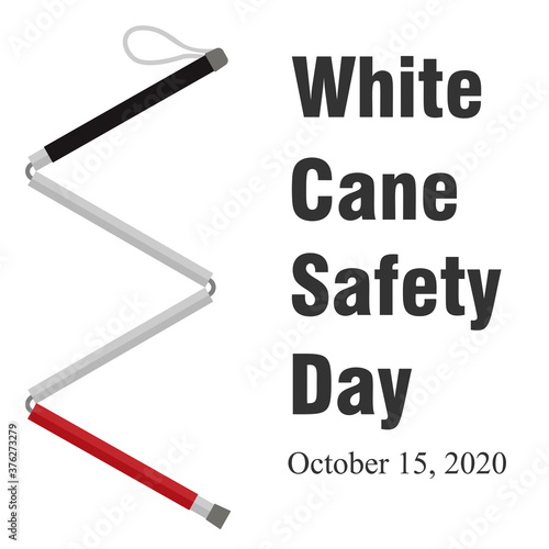 White Cane Safety Day vector ill
