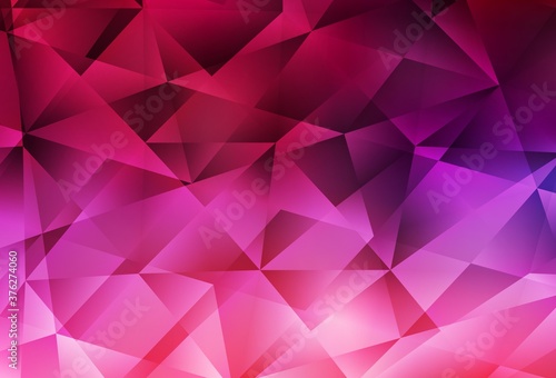 Dark Purple, Pink vector gradient triangles template.