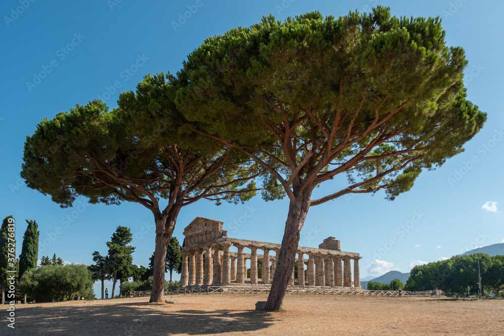 Greek Temple of Athena or Ceres in Paestum, Italy Greek Temple of Athena or Ceres in Paestum, Italy