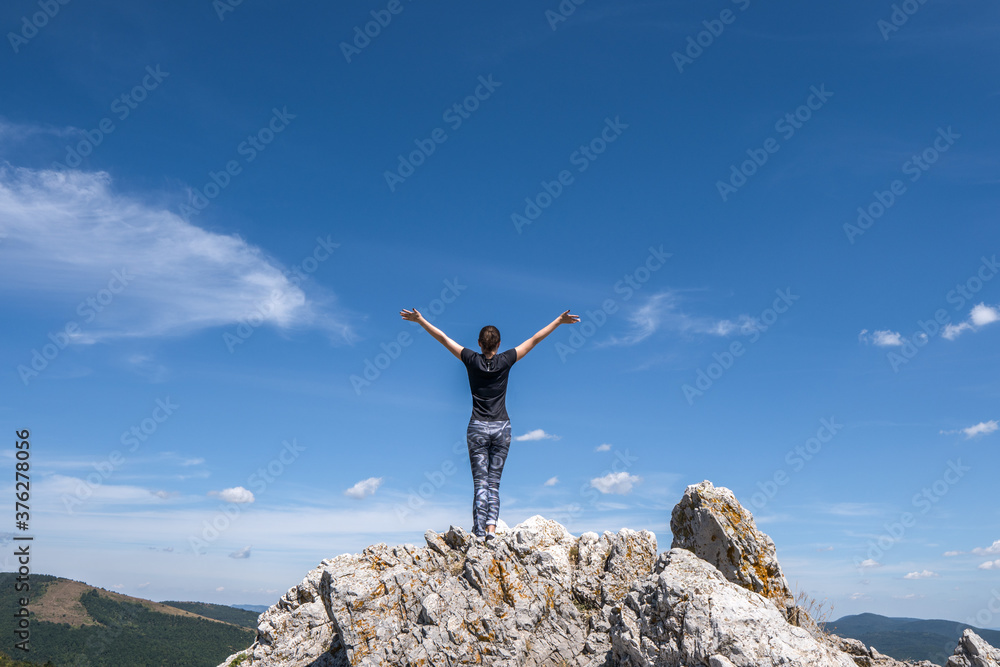 young woman on the mountain young woman on the mountain