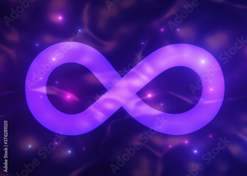 Cosmic Infinity sign or symbol, 3d render