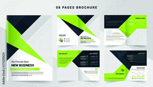 multi pages corporate brochure design. business and corporate theme. colorful and abstract  photo