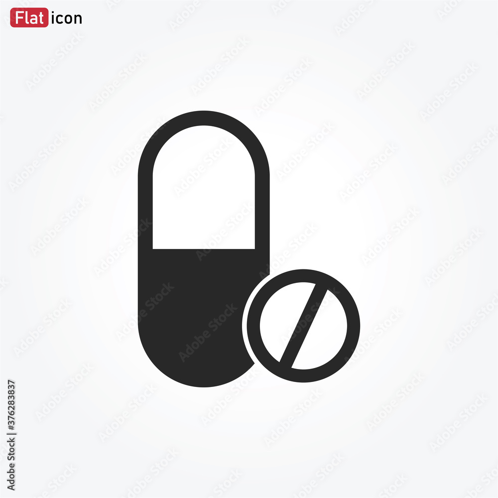 Pill icon vector . Medical sign Pill icon vector . Medical sign