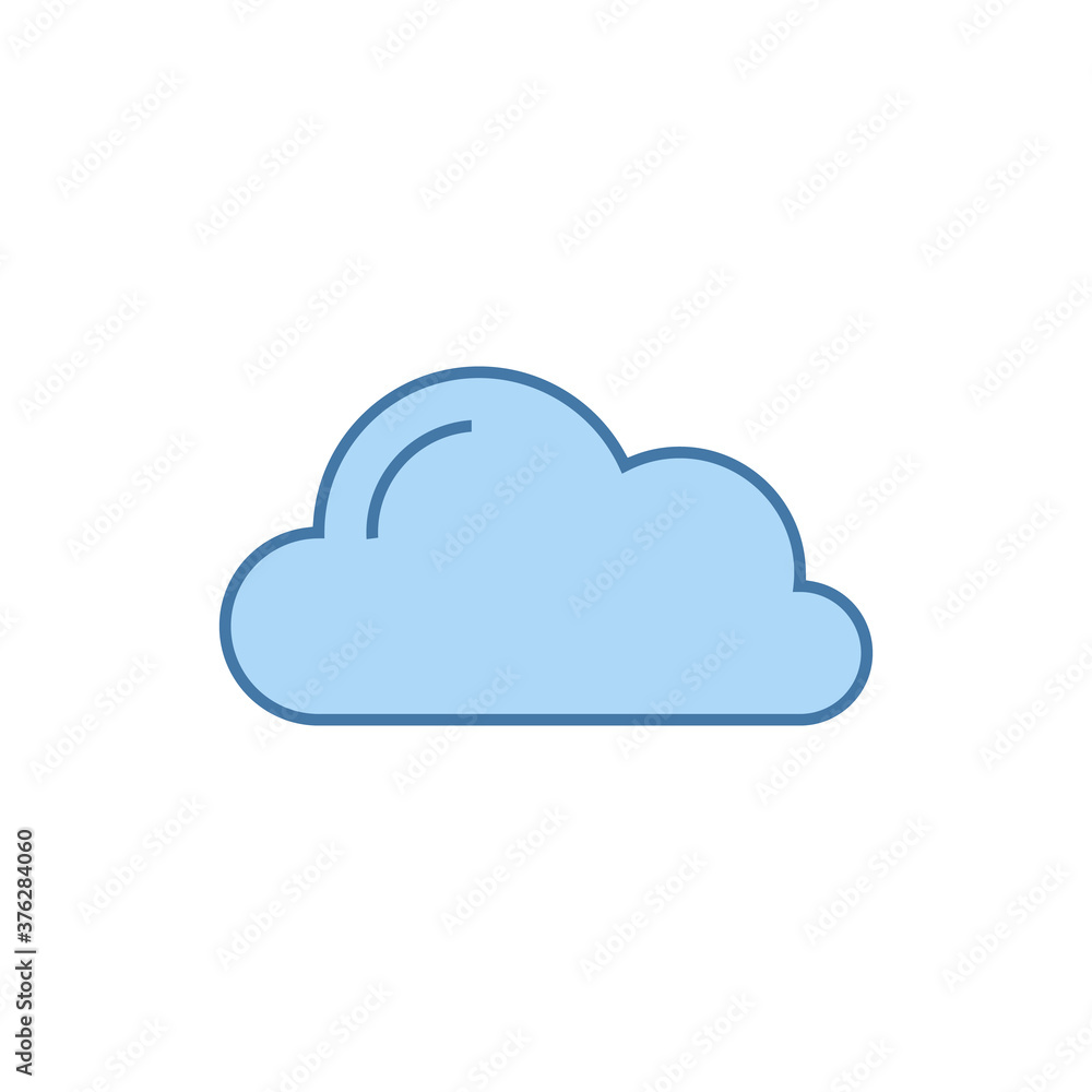 Cloud vector illustration on blue sky. Stock vector illustration isolated on white background. Cloud vector illustration on blue sky. Stock vector illustration isolated on white background.