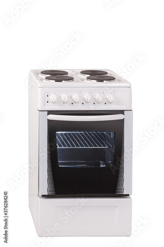 White free standing cooker, isolated on a white background