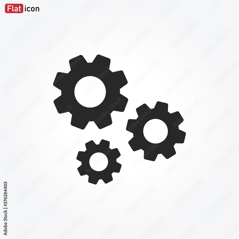 Mechanism icon vector . Gear sign Mechanism icon vector . Gear sign