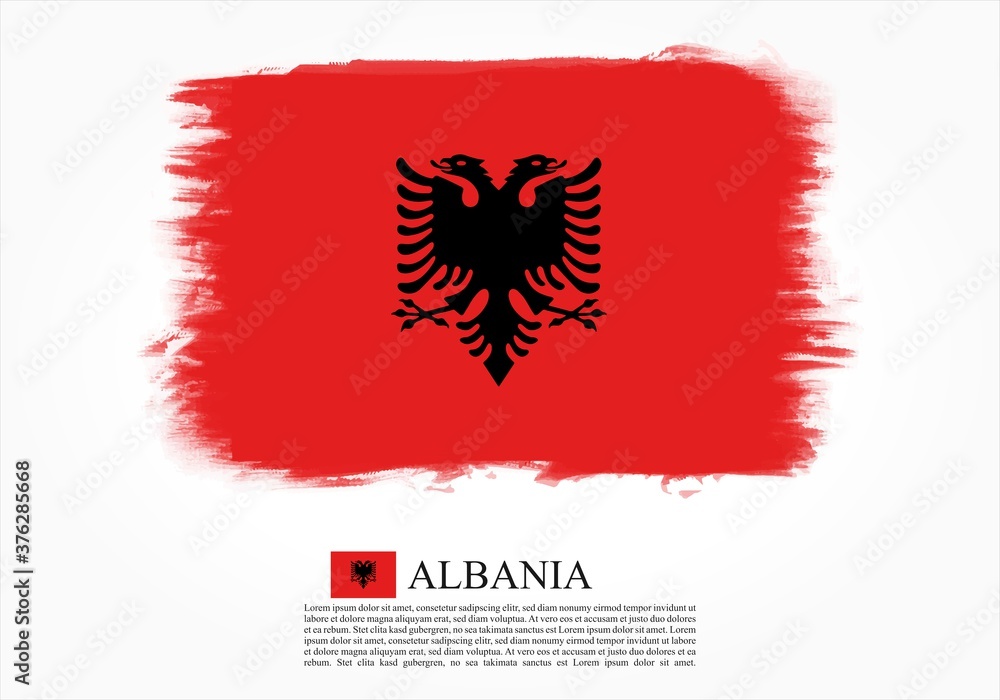 Textured and vector flag of Albania drawn with brush strokes. Texture and vector flag of Albania drawn with brush strokes. Textured and vector flag of Albania drawn with brush strokes. Texture and vector flag of Albania drawn with brush strokes.