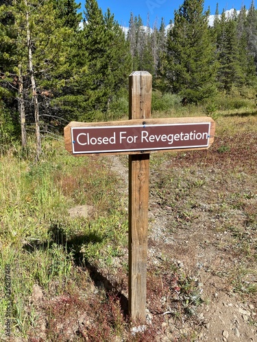 Closed for revegetation Breckenridge Colorado Beaver run resort burro trail