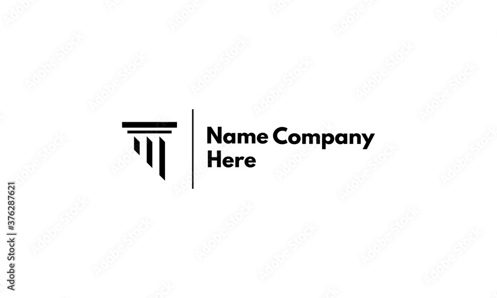 Vector logo on which an abstract image of a Greek column with an oblique shadow. Vector logo on which an abstract image of a Greek column with an oblique shadow.