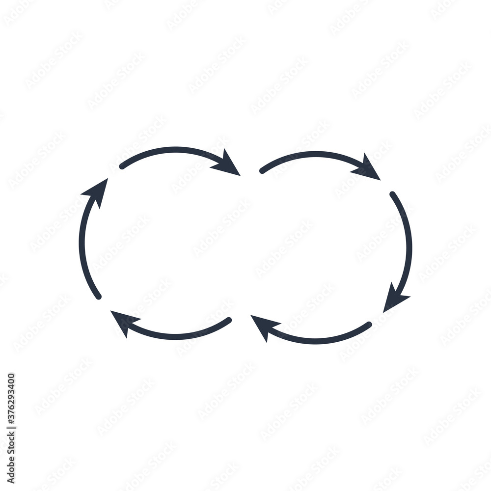 six arrows double circle infographic icon. Stock vector illustration isolated on white background. six arrows double circle infographic icon. Stock vector illustration isolated on white background.