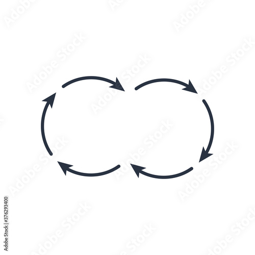 six arrows double circle infographic icon. Stock vector illustration isolated on white background.