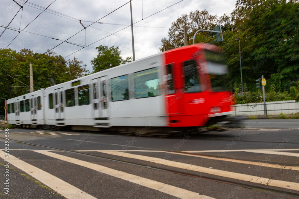 Cologne tram at a street crossing