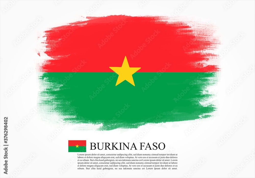 Textured and vector flag of Burkina Faso drawn with brush strokes. Texture and vector flag of Burkina Faso drawn with brush strokes. Textured and vector flag of Burkina Faso drawn with brush strokes. Texture and vector flag of Burkina Faso drawn with brush strokes.