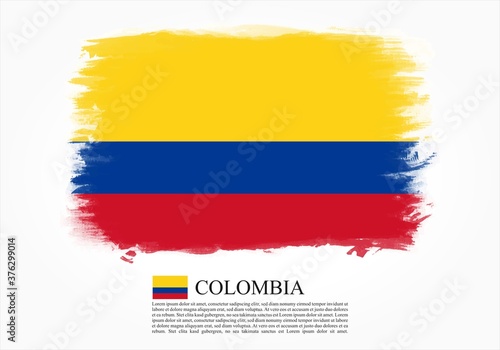 Textured and vector flag of Colombia drawn with brush strokes. Texture and vector flag of Austria drawn with brush strokes.