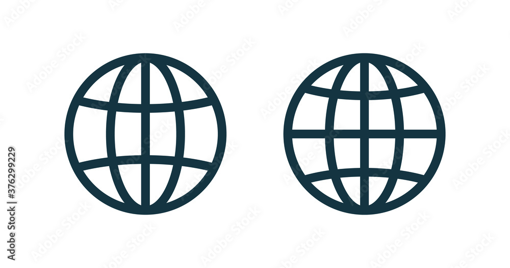 Fototapeta premium Globe, planet icon set. Internet, global sphere