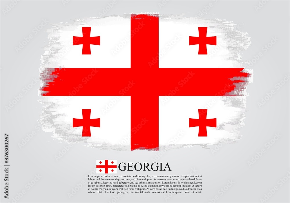 Textured and vector flag of Georgia drawn with brush strokes. Texture and vector flag of Georgia drawn with brush strokes.
