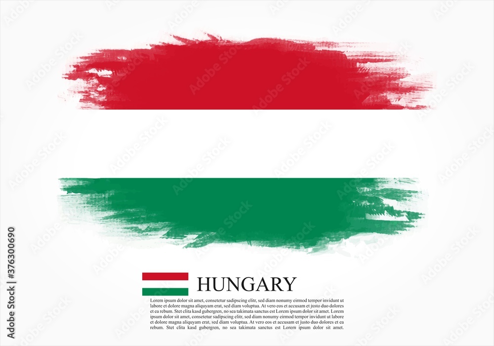 Textured and vector flag of Hungary drawn with brush strokes. Texture and vector flag of Hungary drawn with brush strokes.