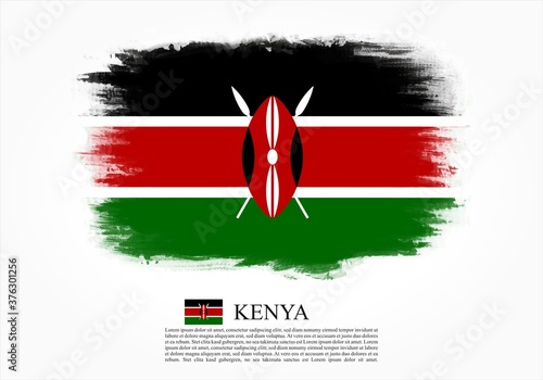 Textured and vector flag of Kenya drawn with brush strokes. Texture and vector flag of Kenya drawn with brush strokes.