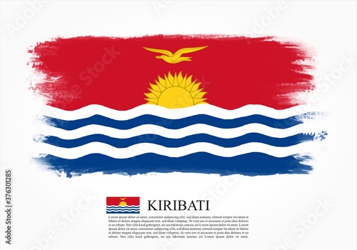 Textured and vector flag of Kiribati drawn with brush strokes. Texture and vector flag of Kiribati drawn with brush strokes.